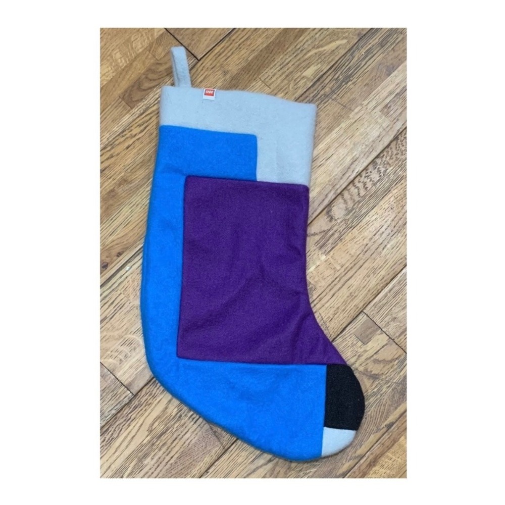 LEGO Target Christmas Stocking Colorblock Blue Purple Retro Rare Minimalist Y2K